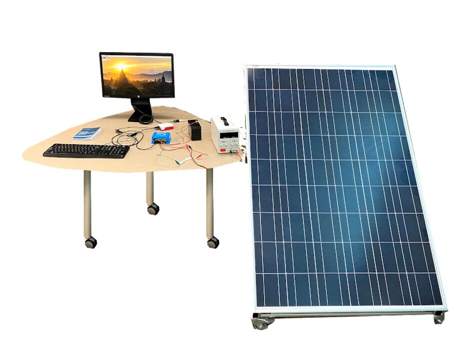 E3 OSE classroom lab station with a monitoring workstation and solar panel trainer